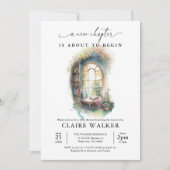 新しいチャプターブックをテーマにした赤ちゃんシャワー 招待状 (正面)