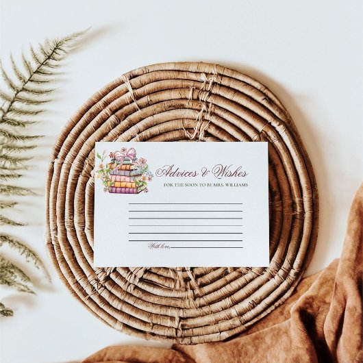 新しいチャプターブックアドバイスとWiShesブライダルシャワー エンクロージャーカード