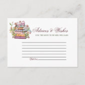 新しいチャプターブックアドバイスとWiShesブライダルシャワー エンクロージャーカード (正面)