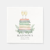 新しいチャプターブックスプロセッコブライダルシャワー スタンダードカクテルナプキン (正面)