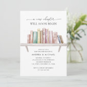 新しいチャプターブックテーマQRコードベビーシャワー 招待状 (スタンド正面)