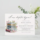 新しいチャプターブックラバーブックワームバラブライダルシャワー 招待状 (スタンド正面)