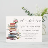 新しいチャプターブックラバーブックワーム大人誕生日 招待状 (スタンド正面)