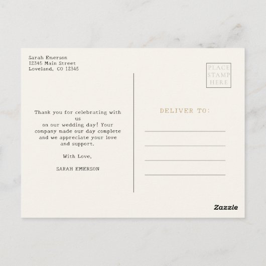 新しいチャプターブライダルシャワーありがとう ポストカード (裏面)