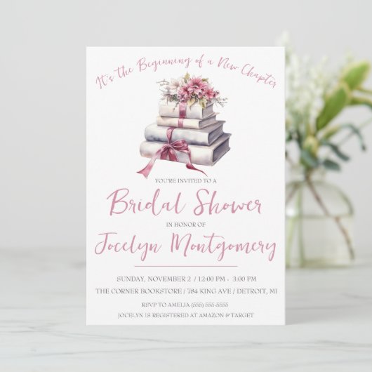 新しいチャプターブライダルシャワーの始まり 招待状 (スタンド正面)