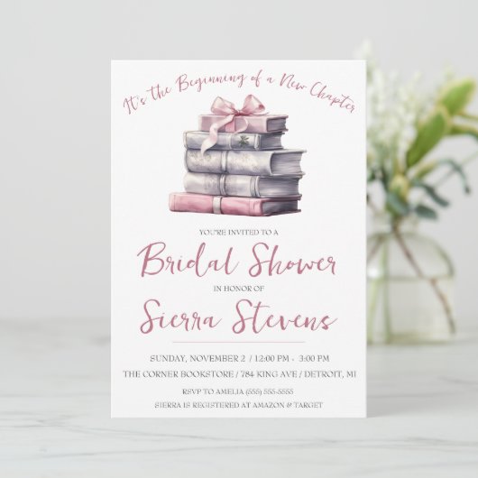 新しいチャプターブライダルシャワーの始まり 招待状 (スタンド正面)