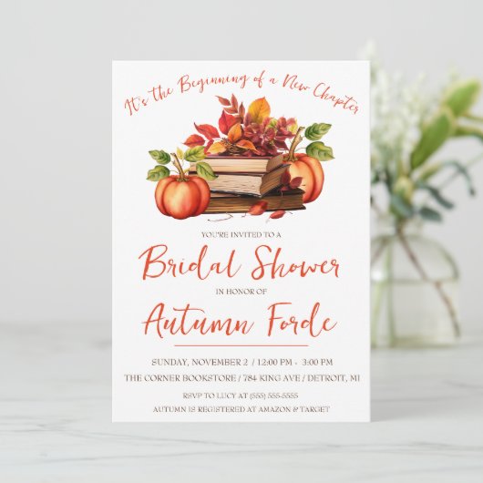 新しいチャプターブライダルシャワーの始まり 招待状 (スタンド正面)