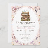 新しいチャプターブライダルシャワーの水色、ワイルドフラワー 招待状 (正面)