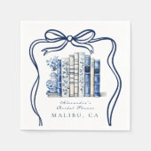 新しいチャプターブルーボウブライダルシャワー スタンダードカクテルナプキン (正面)