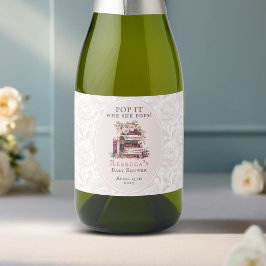 新しいチャプターポップ・アートのベイビーがシャワーを浴びる時ポップ! スパークリングワインラベル