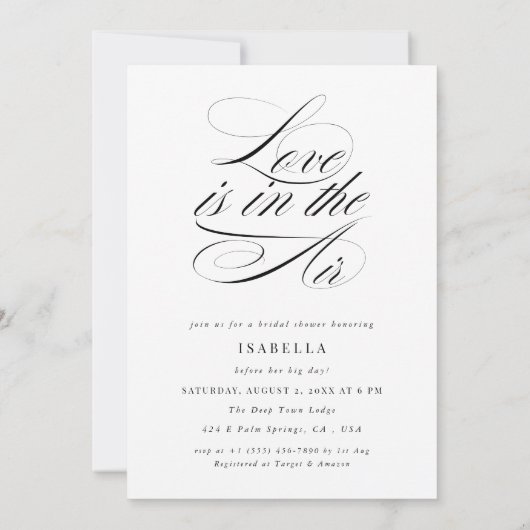 新しいチャプター愛は空気のブライダルシャワー写真 招待状 (裏面)