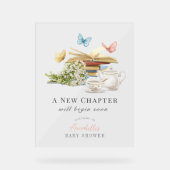 新しいチャプター本ベビーシャワーへようこそ アクリルサイン (正面)