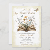 新しいチャプター男女兼用の赤ちゃんシャワーをストーリーブック 招待状 (正面)