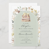 新しいチャプター男女兼用ベビーシャワー 招待状 (正面/裏面)