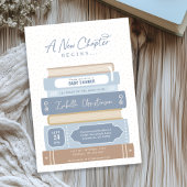 新しいチャプター積み上げ本ストーリーブックベビーシャワー 招待状