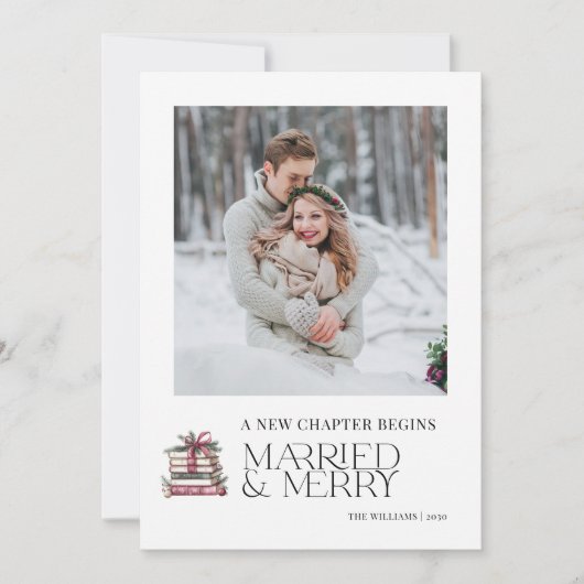 新しいチャプター結婚したと新しメリーい写真 シーズンカード (正面)