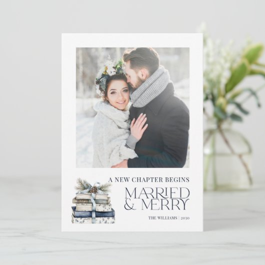 新しいチャプター結婚した&ブルーメリースノーフレーク写真 シーズンカード (スタンド正面)