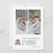 新しいチャプター結婚した&新メリーしい2枚の写真 シーズンカード (正面)