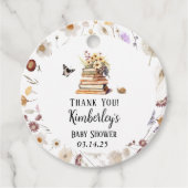 新しいチャプター赤ちゃんシャワーのストーリーブックワイルドフラワー フェイバータグ (正面)