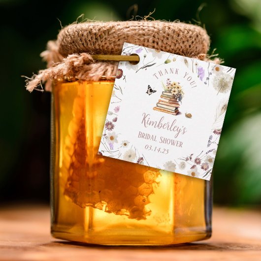 新しいチャプター赤ちゃんシャワーのストーリーブックワイルドフラワー フェイバータグ