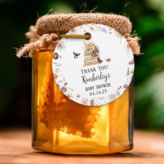 新しいチャプター赤ちゃんシャワーのストーリーブックワイルドフラワー フェイバータグ