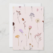 新しいチャプター赤ちゃんシャワーのストーリーブックワイルドフラワー 招待状 (裏面)