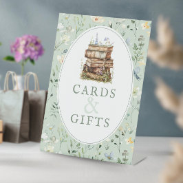 新しいチャプター赤ちゃんシャワーのワイルドフラワーカード&ギフト 台座サイン