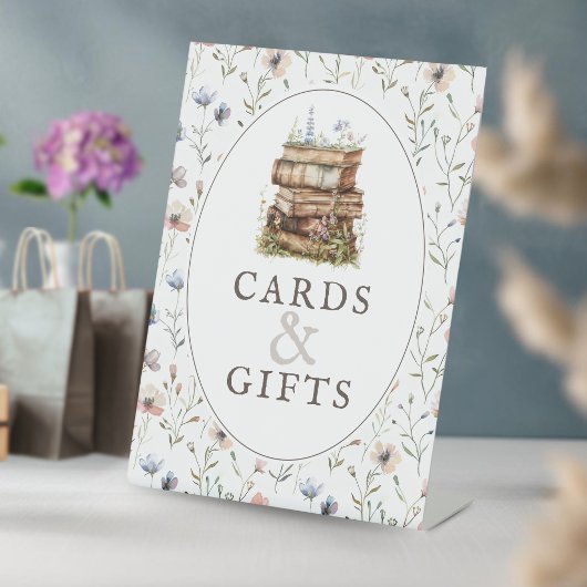 新しいチャプター赤ちゃんシャワーのワイルドフラワーカード&ギフト 台座サイン