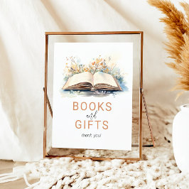 新しいチャプター赤ちゃんシャワーの本とギフトサイン ポスター