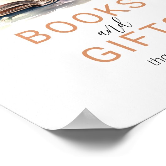 新しいチャプター赤ちゃんシャワーの本とギフトサイン ポスター (角)