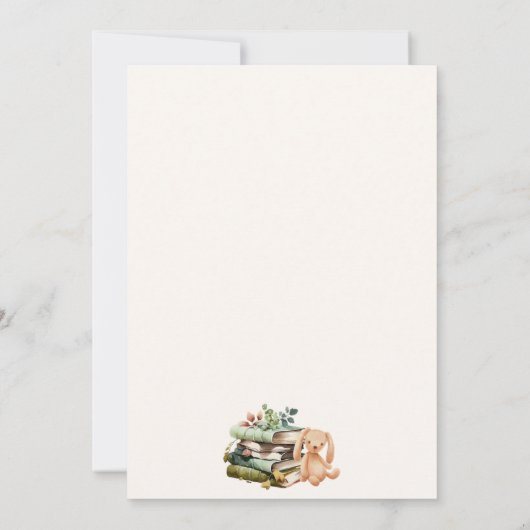 新しいチャプター赤ちゃんシャワー招待状- Storybook 招待状 (裏面)