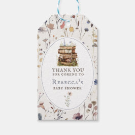 新しいチャプター赤ちゃんシャワー水色、ワイルドフラワー ギフトタグ