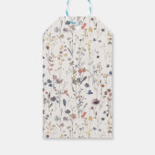 新しいチャプター赤ちゃんシャワー水色、ワイルドフラワー ギフトタグ (裏面)