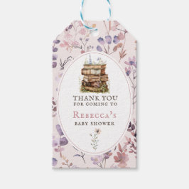 新しいチャプター赤ちゃんシャワー水色、ワイルドフラワー ギフトタグ