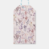 新しいチャプター赤ちゃんシャワー水色、ワイルドフラワー ギフトタグ (裏面)