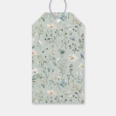 新しいチャプター赤ちゃんシャワー水色、ワイルドフラワー ギフトタグ (裏面)