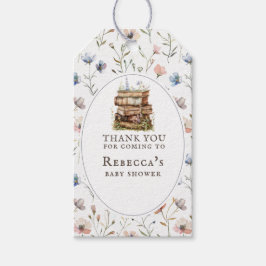新しいチャプター赤ちゃんシャワー水色、ワイルドフラワー ギフトタグ