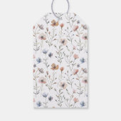 新しいチャプター赤ちゃんシャワー水色、ワイルドフラワー ギフトタグ (裏面)