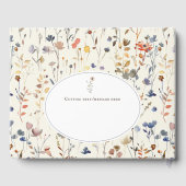 新しいチャプター赤ちゃんシャワー水色、ワイルドフラワー ゲストブック (裏面)