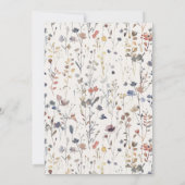 新しいチャプター赤ちゃんシャワー水色、ワイルドフラワー 招待状 (裏面)