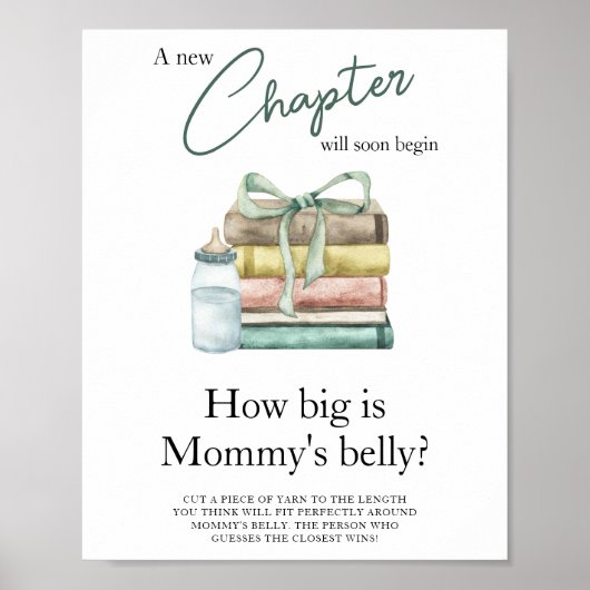 新しいチャプター赤ちゃんシャワー – ママの腹の大きさ ポスター (正面)