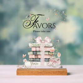 新しいチャプター開始フローラブックベビーガールシャワー アクリルサイン