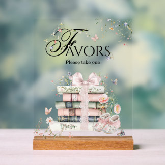 新しいチャプター開始フローラブックベビーガールシャワー アクリルサイン