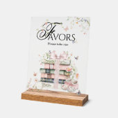 新しいチャプター開始フローラブックベビーガールシャワー アクリルサイン (傾斜)