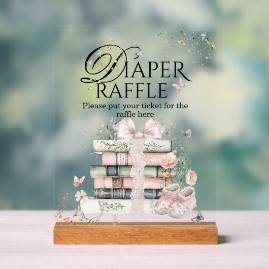 新しいチャプター開始フローラブックベビーガールシャワー アクリルサイン (ニュートラル)