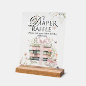 新しいチャプター開始フローラブックベビーガールシャワー アクリルサイン (傾斜)