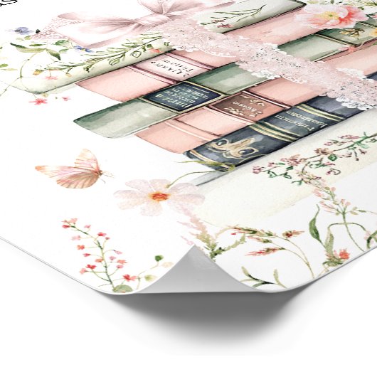 新しいチャプター開始フローラブックベビーガールシャワー ポスター (角)