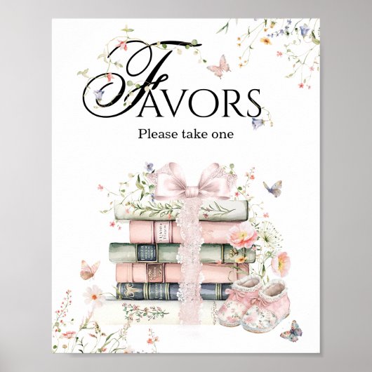 新しいチャプター開始フローラブックベビーガールシャワー ポスター (正面)