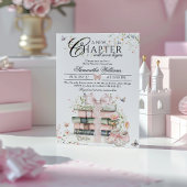 新しいチャプター開始フローラボウ本ベビーガールシャワー 招待状