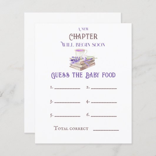 新しいチャプター開始ブックの推測ベイビーシャワーゲーム (正面/裏面)